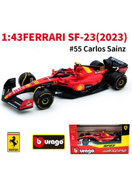 Bburago 1:43 2023 Ferrari SF23 Monza # 16 # 55 F1 Yarış Formülü Araba Statik Simülasyon Döküm Alaşım Model Araba (Yurt Dışından)