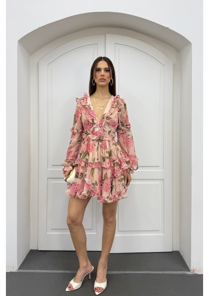 Destiny Fırfırlı Volanlı Elbise