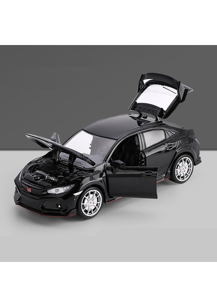Yeni 1:24 Honda Cıvıc Type-R Alaşım Araba Modeli Döküm Araçlar Metal Spor Araba Modeli Ses ve Işık Koleksiyonu Çocuk Oyuncağı Hediye (Yurt Dışından)