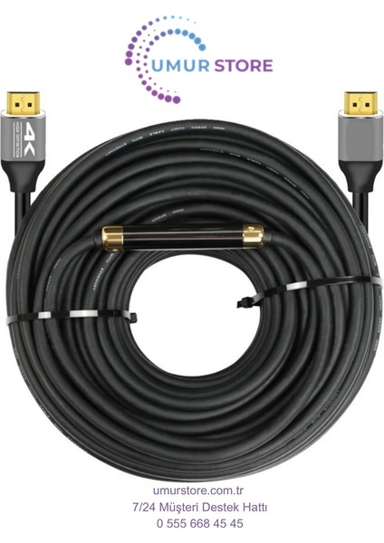 40 Metre 4K HDMI Kablo Erkek-Erkek – Altın Uçlu, 18GBPS, Arc & Ethernet Destekli