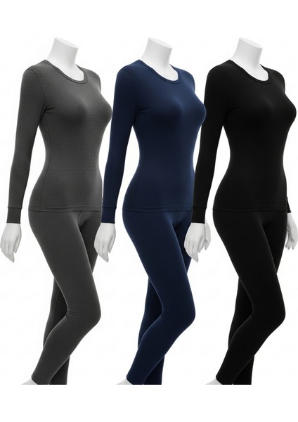 | 3 ' Adet 3'renk Termal Takım Kadın( Siyah Lacivert Antrasit ) fiyatları