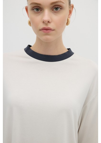 Ribana Yaka Truvakar Kol T-Shirt Taş K2623839_044 fiyatları