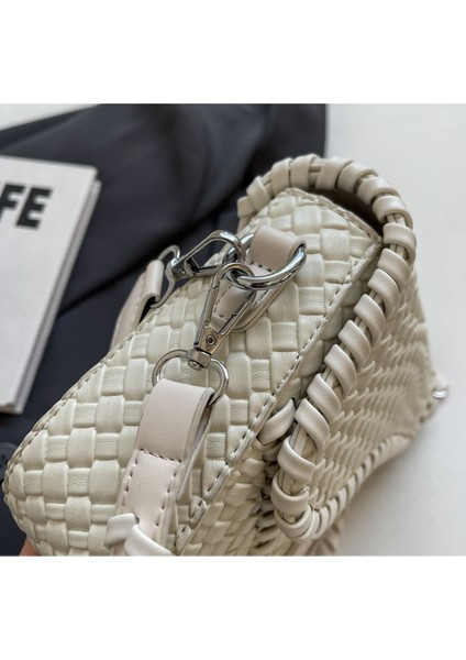 Moda Vahşi Retro Örgü Tek Omuz Çapraz Omuz Eyer Kadın Çanta (Yurt Dışından) modelleri