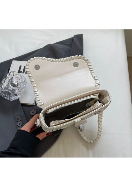Moda Vahşi Retro Örgü Tek Omuz Çapraz Omuz Eyer Kadın Çanta (Yurt Dışından) fırsatları