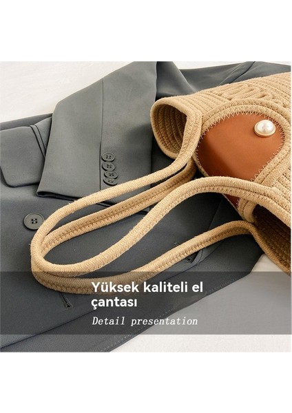 Basit Eşarp Örgü Trendy El Tek Omuz Kadın Çantası (Yurt Dışından) fırsatları