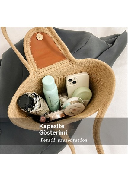 Basit Eşarp Örgü Trendy El Tek Omuz Kadın Çantası (Yurt Dışından) indirimleri