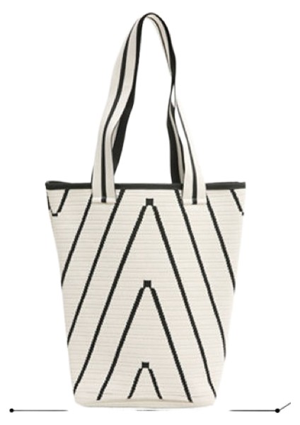 Dalgalı Örgü Alışveriş Büyük Kapasiteli Omuz Çantası (Yurt Dışından)