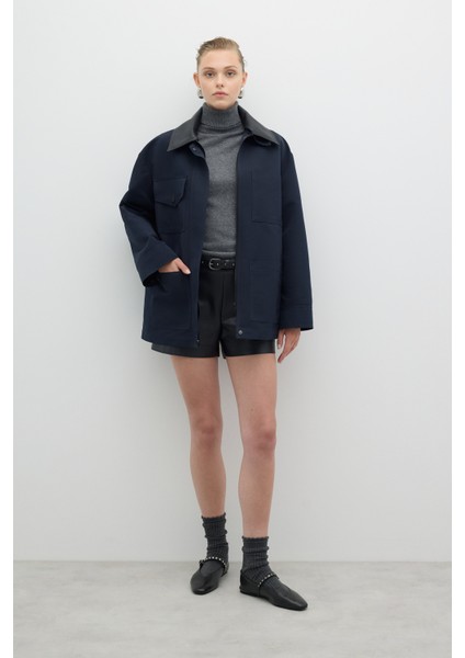 Çıkarılabilir Yaka Cep Detaylı Mont Lacivert K2617513_015 fiyatları