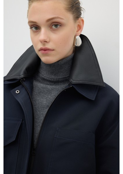 Çıkarılabilir Yaka Cep Detaylı Mont Lacivert K2617513_015 fırsatları
