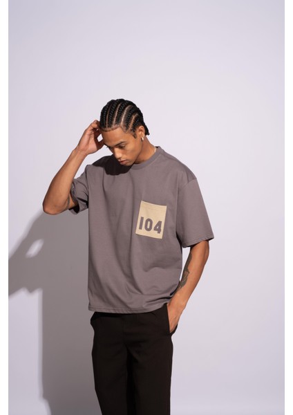 Erkek Oversize T-Shirt 104 Gri fiyatları