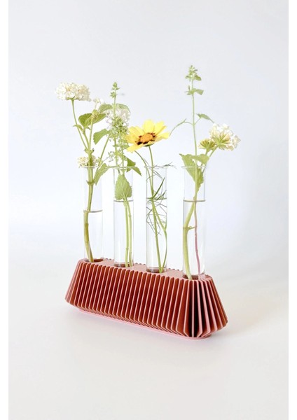 Premium Bohem 4'lü Çiçeklik Vazo Cam Tüplü