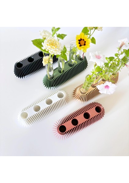 Premium Bohem 4'lü Çiçeklik Vazo Cam Tüplü fırsatları