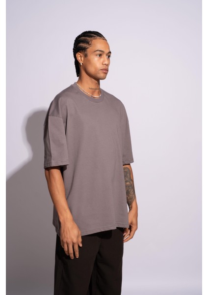 Erkek Oversize T-Shirt Arabic Gri indirimleri