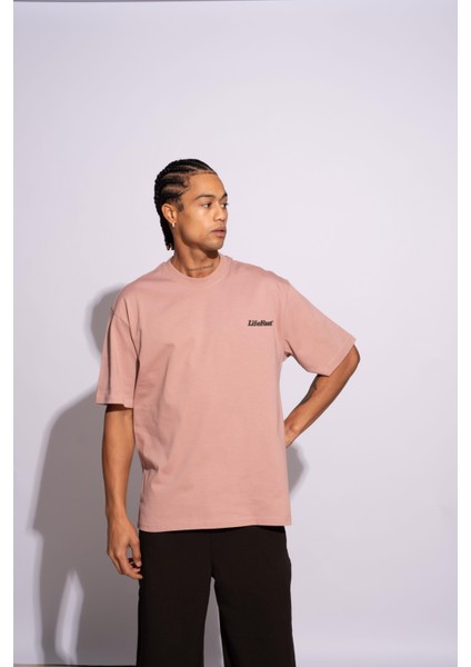 Erkek Oversize T-Shirt Life Fast Pembe fiyatları