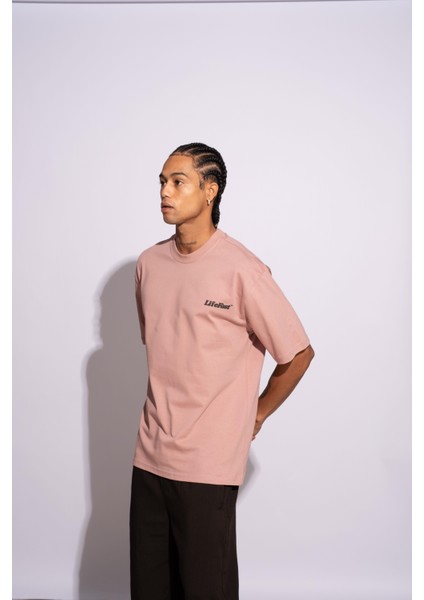 Erkek Oversize T-Shirt Life Fast Pembe fırsatları