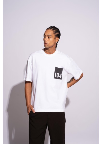 Erkek Oversize T-Shirt 104 Beyaz modelleri