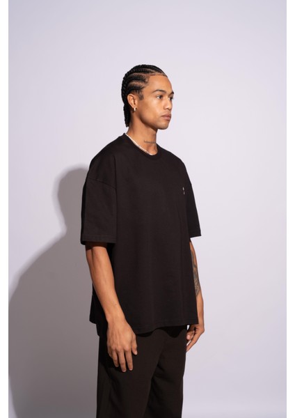 Erkek Oversize T-Shirt Arabic Siyah indirimleri