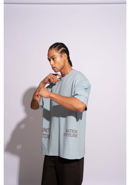 Erkek Oversize T-Shirt Saint Antoinne Mavi fiyatları