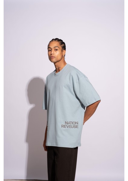 Erkek Oversize T-Shirt Saint Antoinne Mavi fırsatları