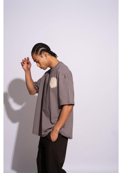 Erkek Oversize T-Shirt Hotel De Narcos Gri modelleri
