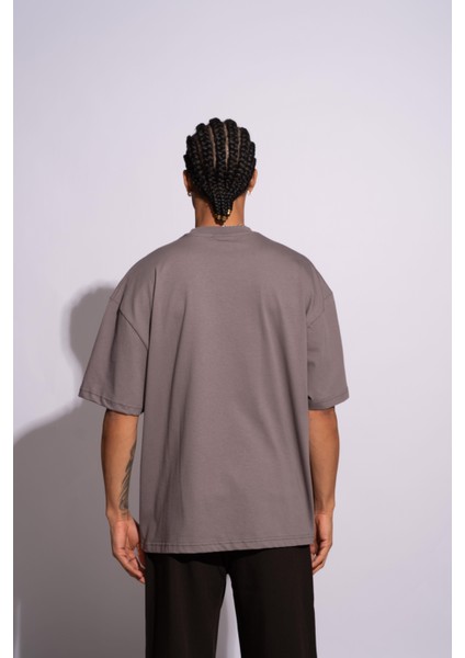Erkek Oversize T-Shirt Mantar Gri fiyatları