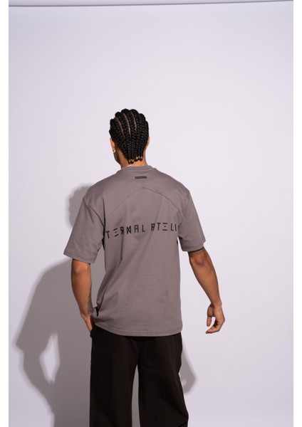 Erkek Oversize T-Shirt Termal Gri modelleri