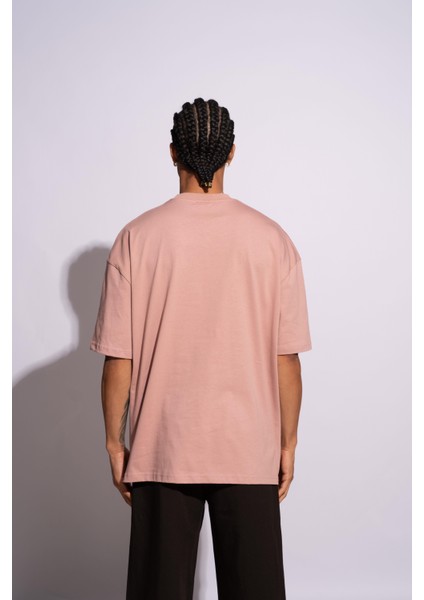 Erkek Oversize T-Shirt Mantar Pembe indirimleri