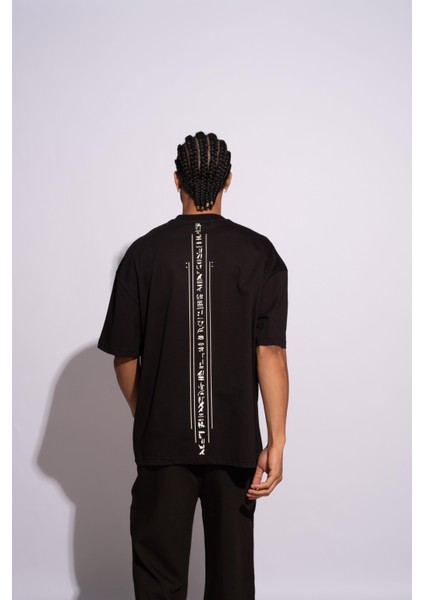Erkek Oversize T-Shirt Ra Siyah modelleri