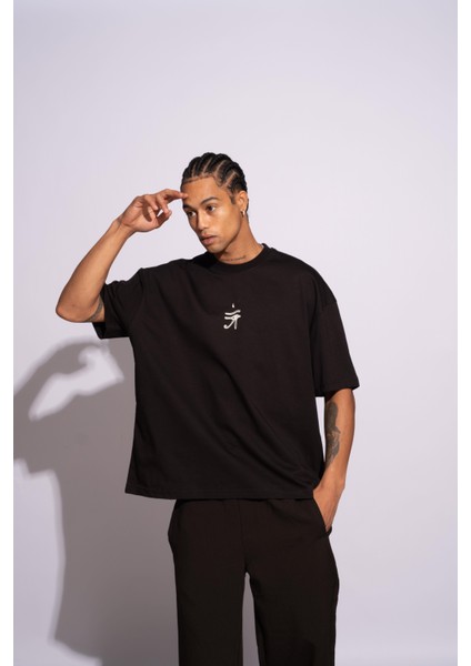 Erkek Oversize T-Shirt Ra Siyah indirimleri