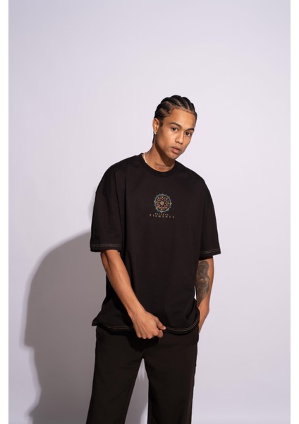 Erkek Oversize T-Shirt Mandela Siyah fırsatları