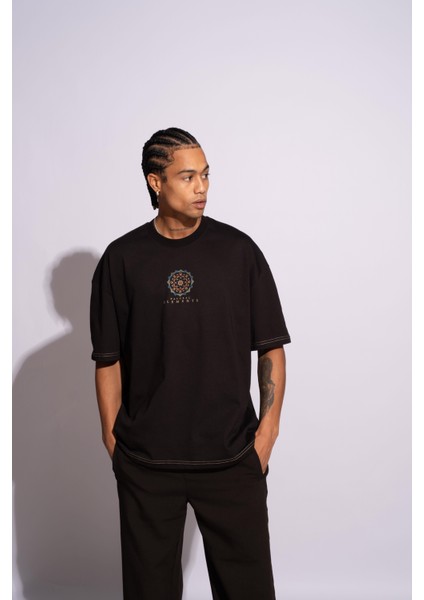 Erkek Oversize T-Shirt Mandela Siyah indirimleri