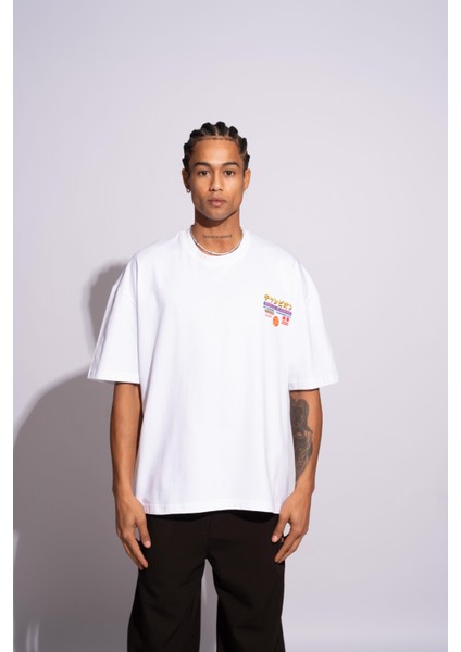 Erkek Oversize T-Shirt Academie Beyaz fiyatları