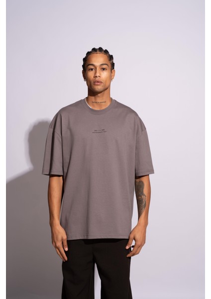 Erkek Oversize T-Shirt Ninja Gri modelleri