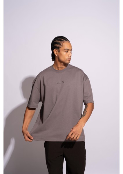 Erkek Oversize T-Shirt Ninja Gri indirimleri