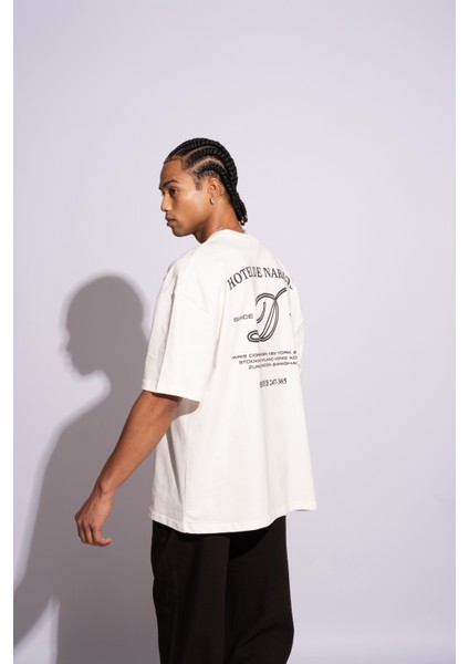 Erkek Oversize T-Shirt Hotel De Narcos Beyaz fiyatları