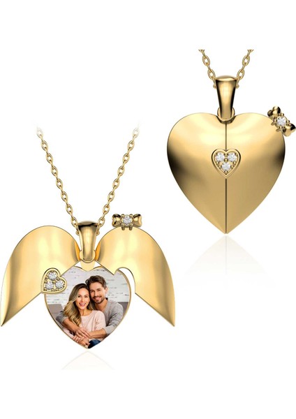 Kalbimin Sahibi Altın Kaplama Gümüş Kolye Zirkon Taşlı 925 Ayar Özel Tasarım