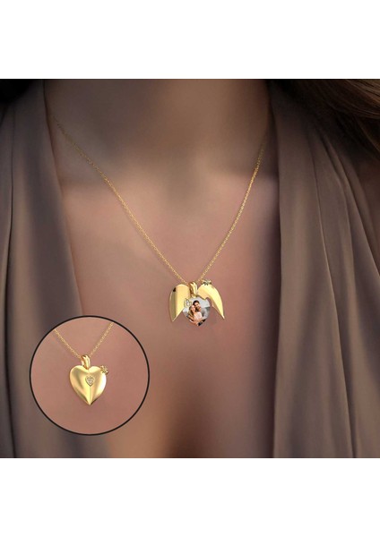 Kalbimin Sahibi Altın Kaplama Gümüş Kolye Zirkon Taşlı 925 Ayar Özel Tasarım fiyatları