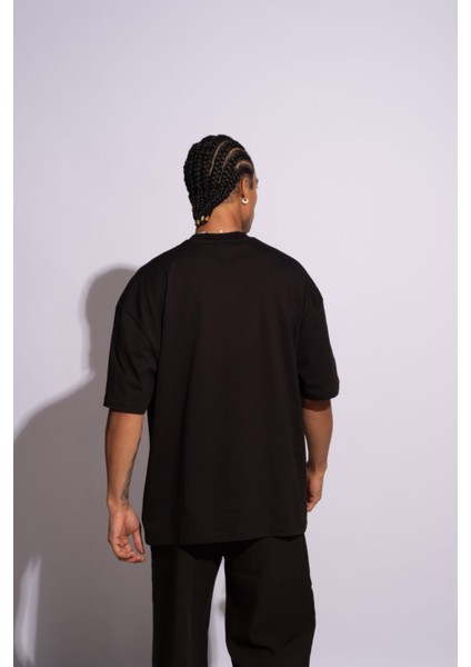 Erkek Oversize T-Shirt Mantar Siyah fiyatları