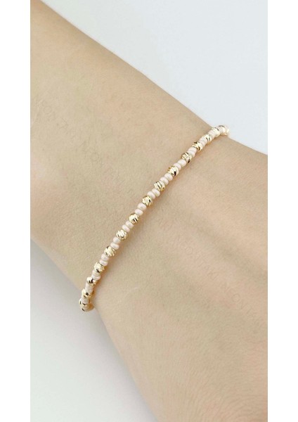 Beyaz ve Sarı Renk Boncuklu Bileklik 507