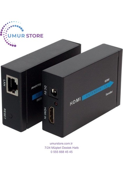 HDMI To Cat5-Cat6 Extender 60 M Uzatıcı