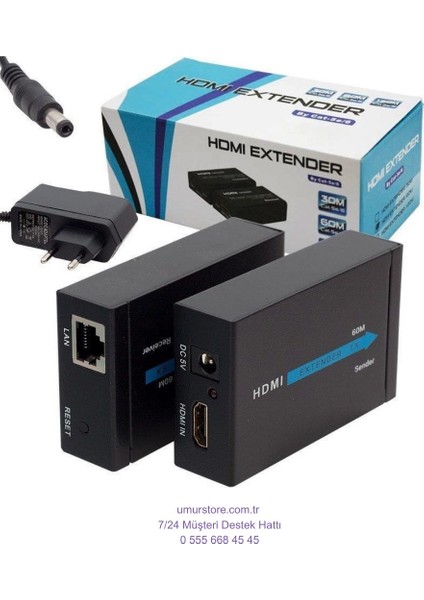 HDMI To Cat5-Cat6 Extender 60 M Uzatıcı fiyatları