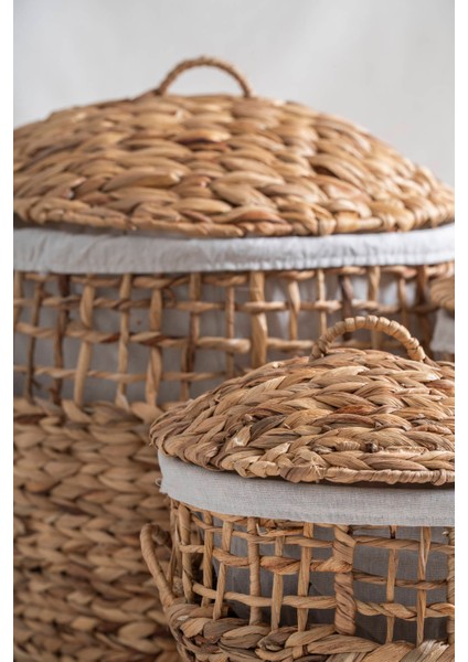 Soléa Hasır 3'lü Kapaklı Sepet Seti modelleri