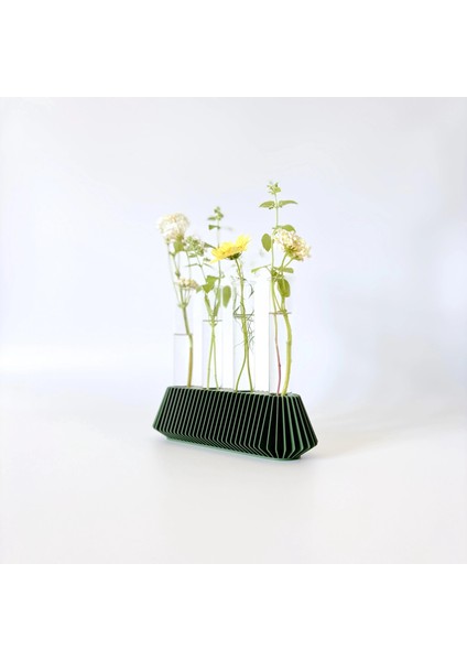 Premium Bohem 4'lü Çiçeklik Vazo Cam Tüplü