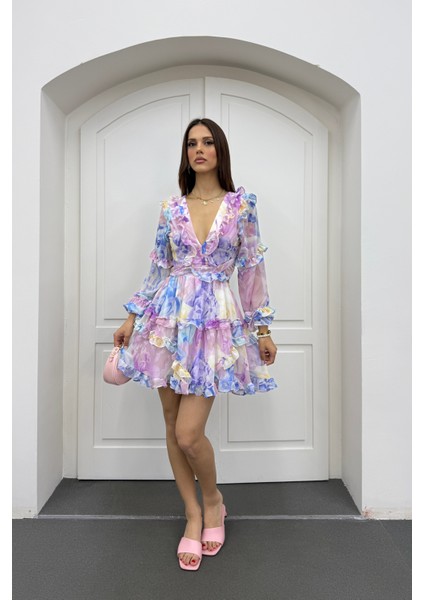 Destiny Fırfırlı Volanlı Elbise