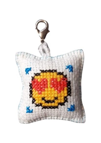 3938 El Yapımı Aşk Yüzü Emoji Çanta Süsü / Anahtarlık