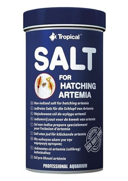 Salt For Hatching Artemia Çıkartma Tuzu 250 Ml+