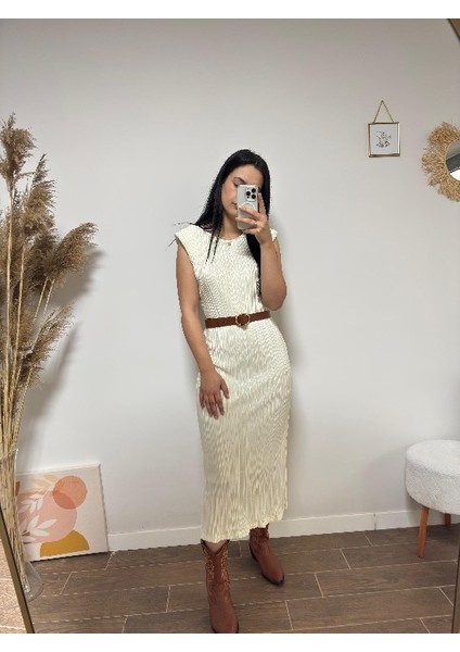 Maxi Boy Vatkalı Astarlı Krinkıl Elbise modelleri