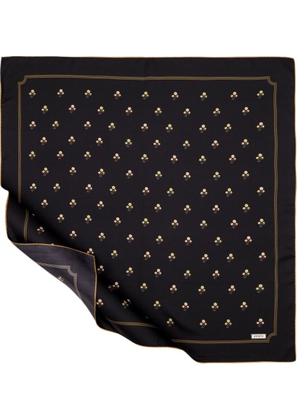 Siyah-Gold Ipekevi Ipek Eşarp 1277