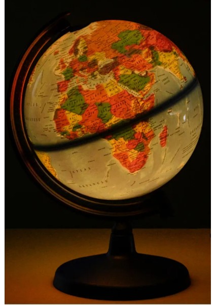 Siyasi Dünya Küresi Kablosuz LED Işıklı En Büyük Boy 30 cm Çaplı Yer Küre Yazılıp Silinebilir