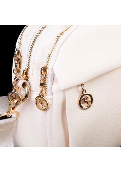 Kadın Çok Gözlü El Omuz ve Çapraz Çantası ( 25X20 Cm) Krem Victoria modelleri